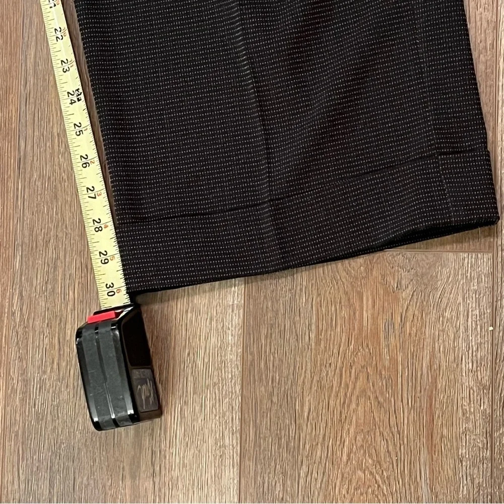 Vtg AVENUE Size 22 Polka Dot Black Stretch Cuffed Dress Pants‎ Career Wide Leg